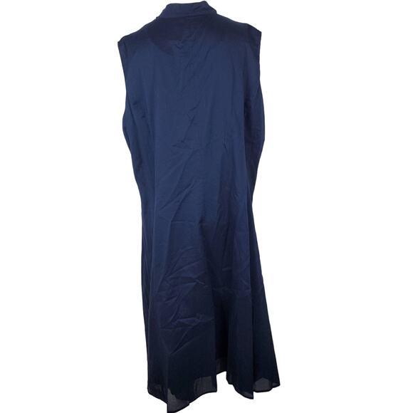 Jones New York Signature Womens Navy Pleat Front Sleeveless Dress Womens Size 20 - Picture 3 of 8